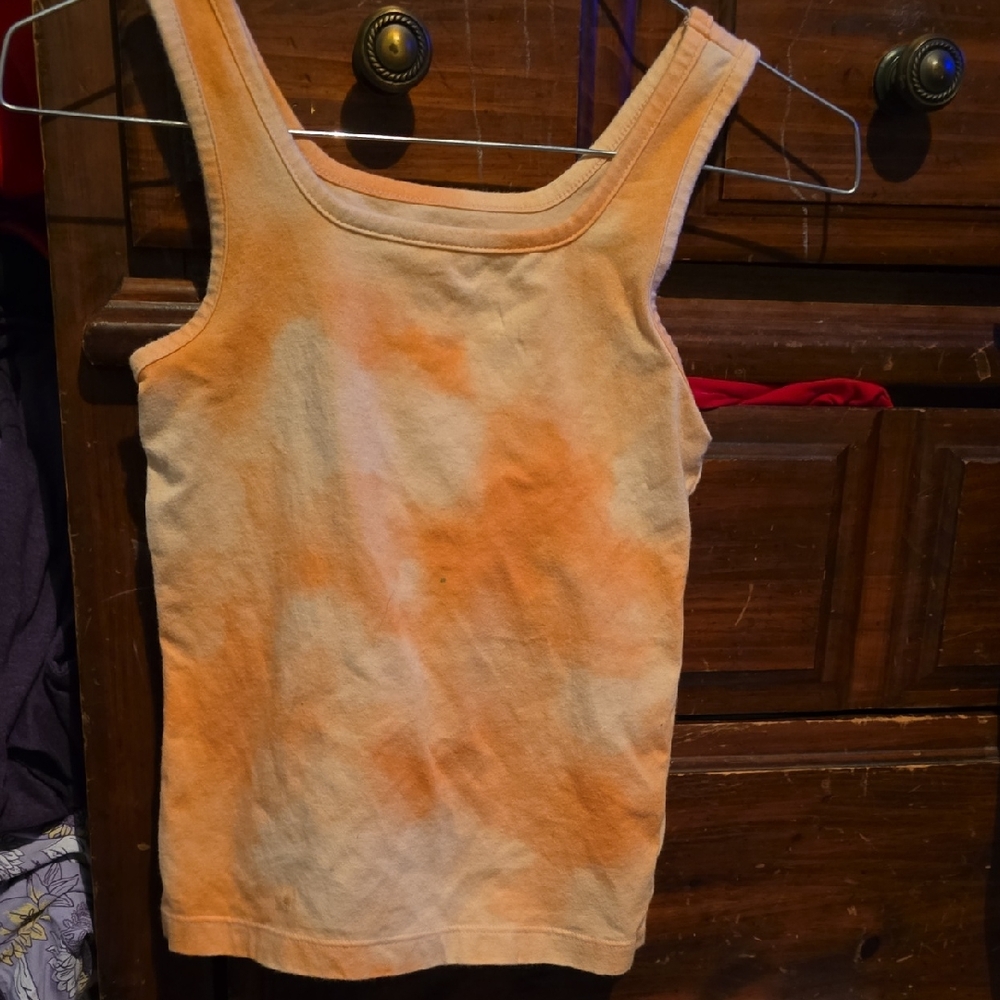 !!.                 Girls S(6-7)  Tank Top - Orange and Cream